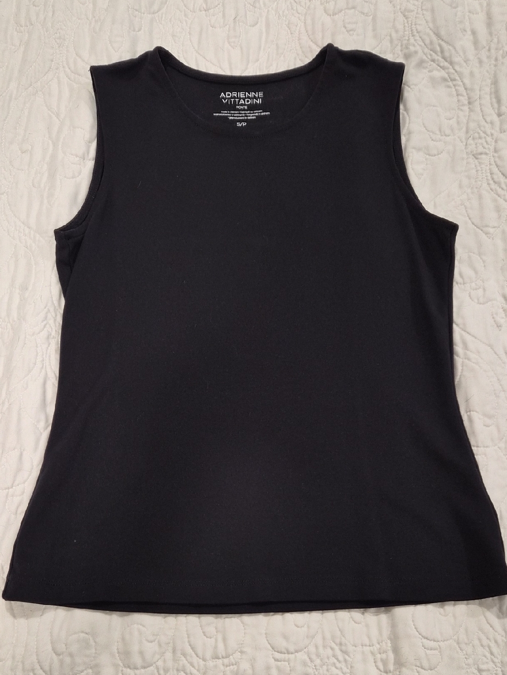 Adrienne Vittadini Black Sleeveless Knit Tank